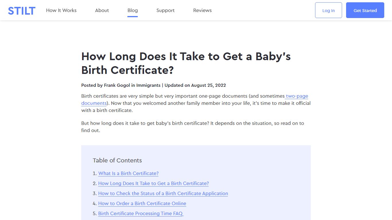 How Long Does It Take to Get a Baby’s Birth Certificate? - Stilt Blog